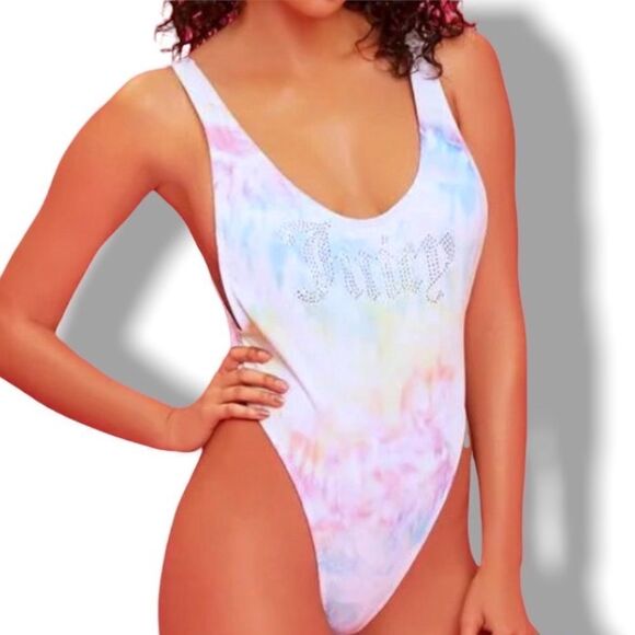 Juicy Couture X Forever 21 Swimwear One Piece Ribbed Bathing Suit - Picture 1 of 8